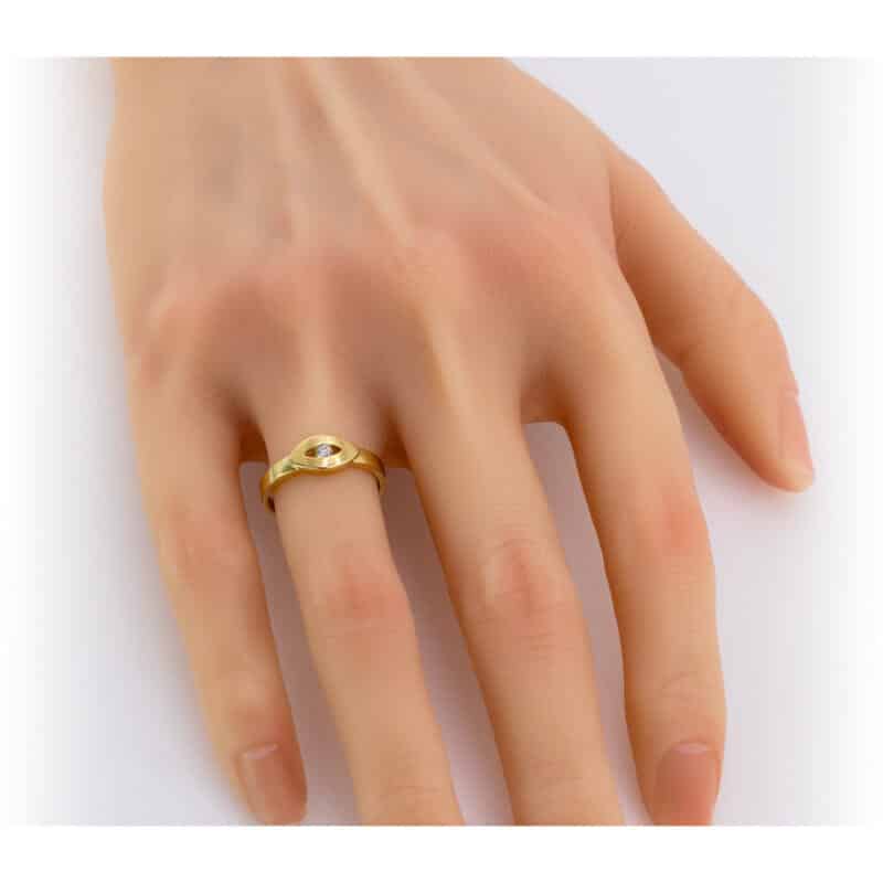 Pierścionek z cyrkonią z żółtego złota 00798