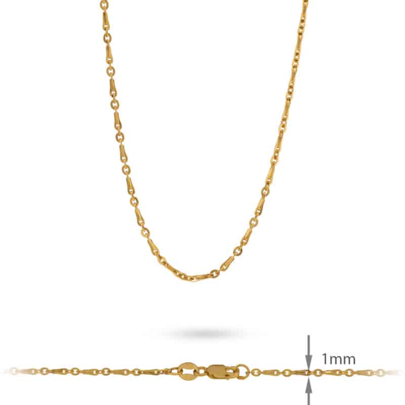 Łańcuszek z żółtego złota 50cm- Ankier 59276