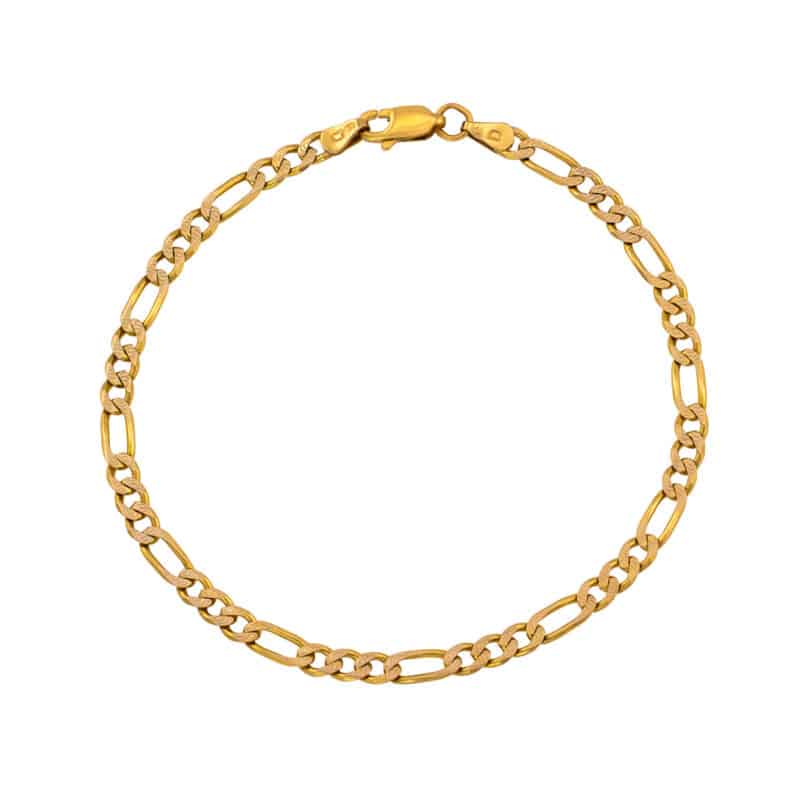 Bransoletka z żółtego i białego złota- klasyczny splot Figaro 48340