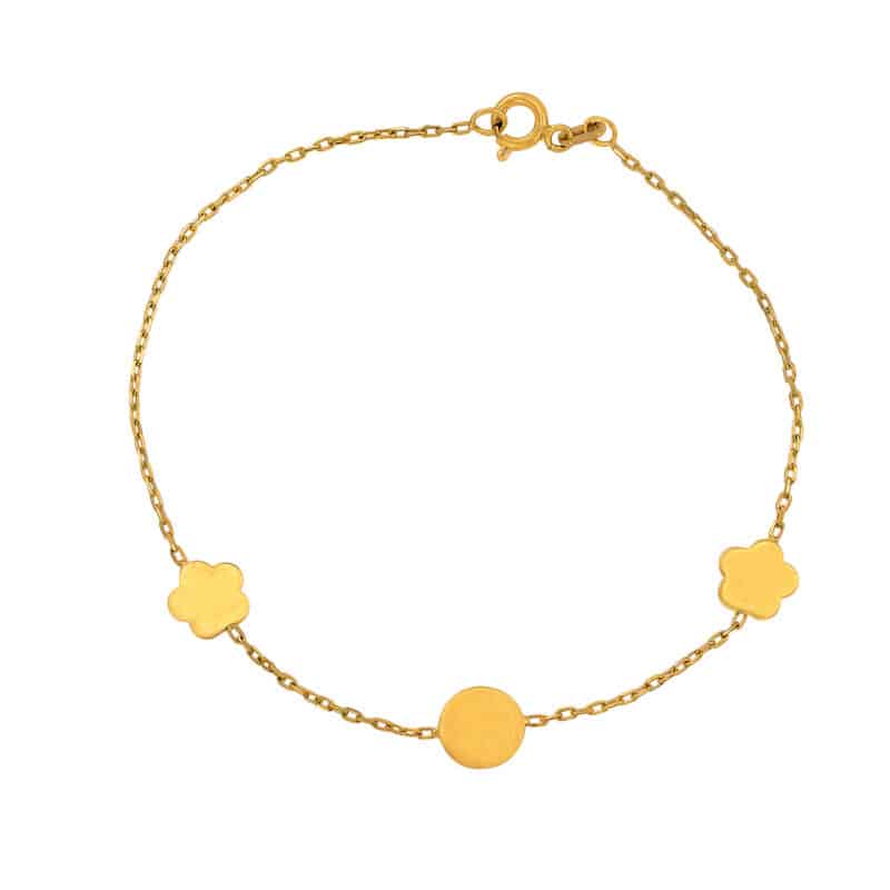 Bransoletka z żółtego złota z zawieszkami 62447