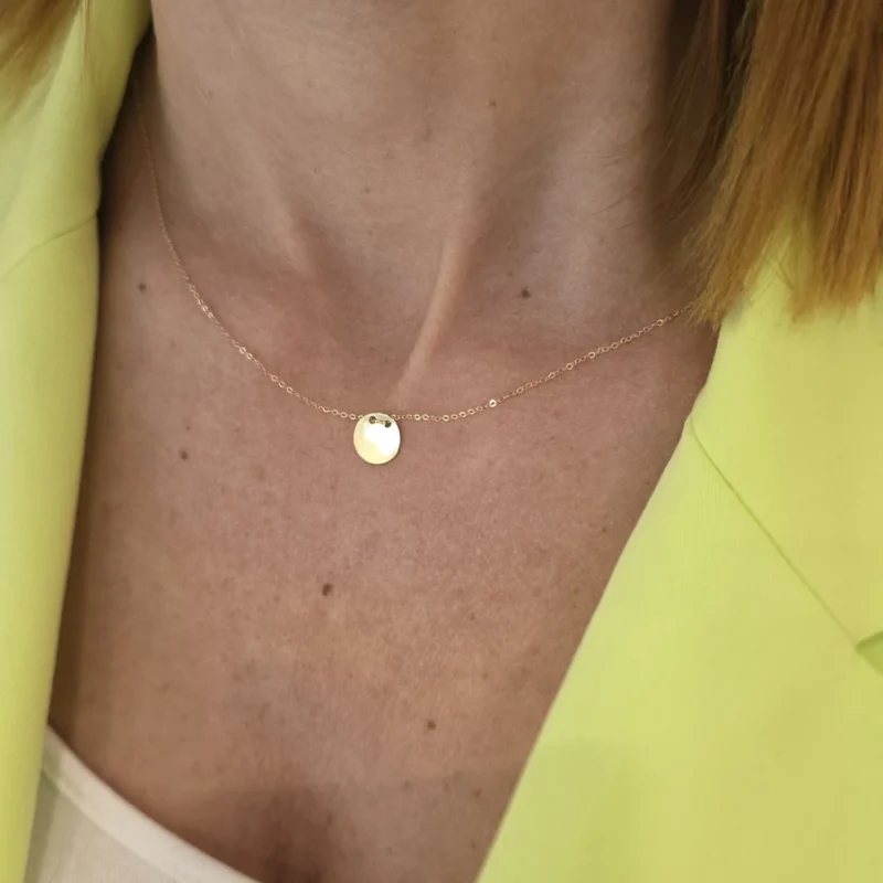 Naszyjnik złoty celebrytka- blaszka koło 66451