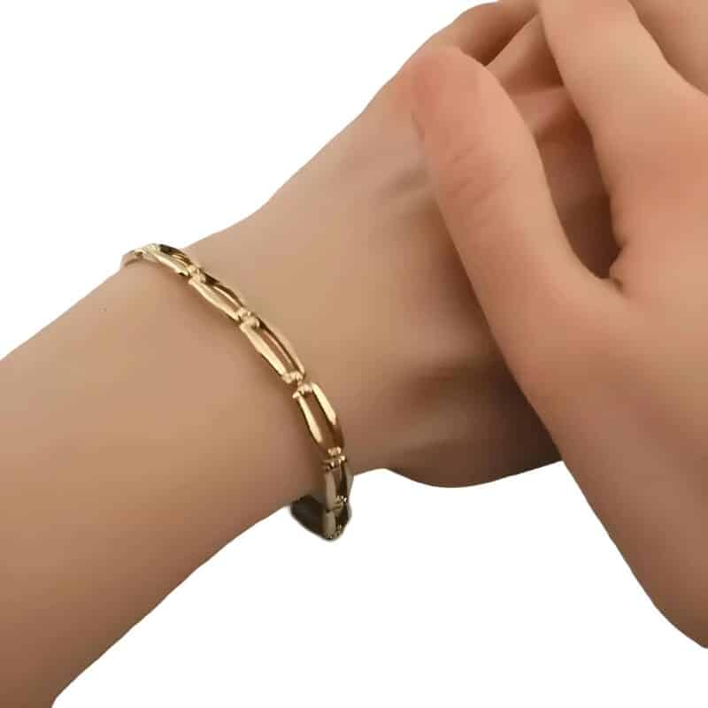 Bransoletka z żółtego złota z dużymi ogniwkami 79231