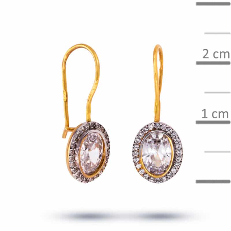 Kolczyki z żółtego złota z cyrkoniami na biglu 79276