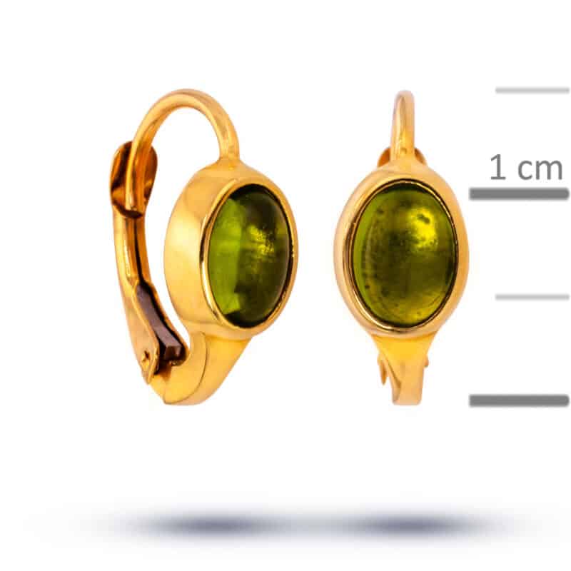 Kolczyki złote z oliwinem na francuskim zamku 79291