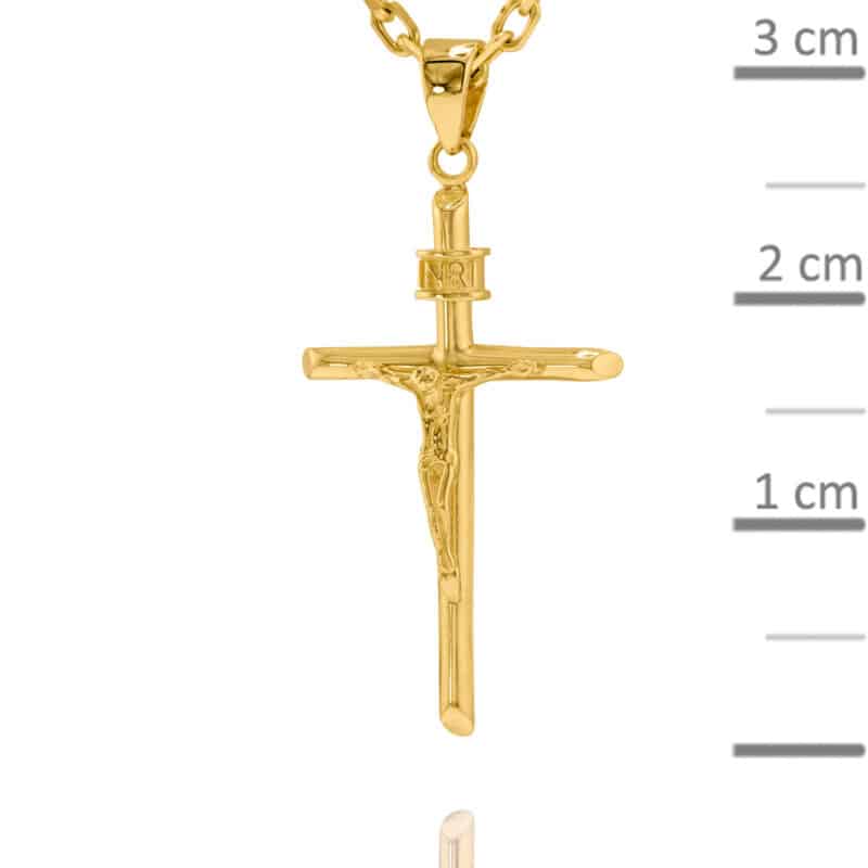 Krzyżyk z żółtego złota z Pasyjką 79360