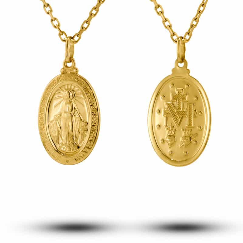 Cudowny Medalik z żółtego złota w owalu 79378