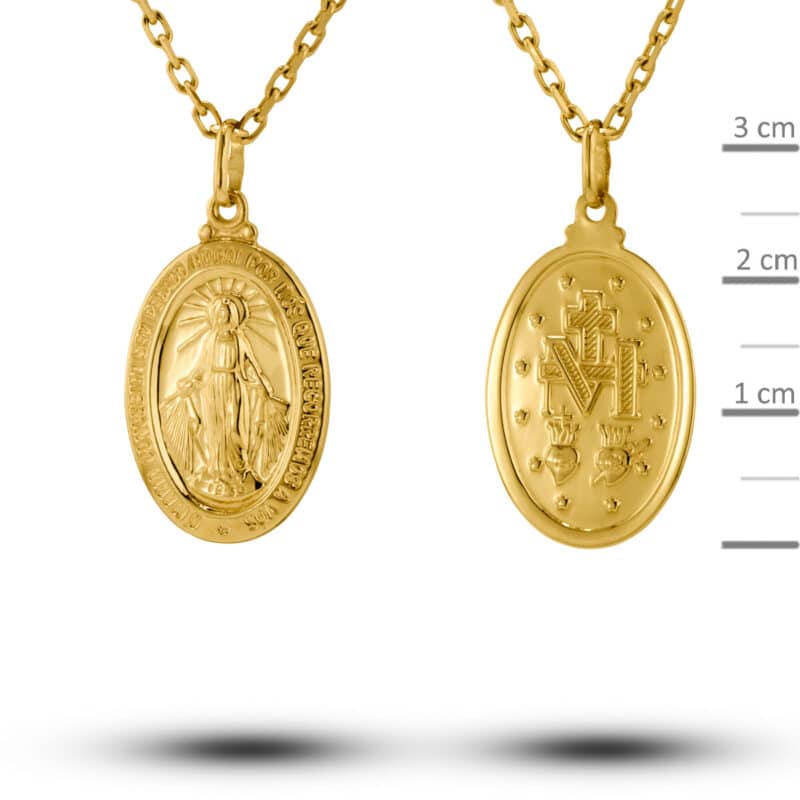 Cudowny Medalik z żółtego złota w owalu 79378