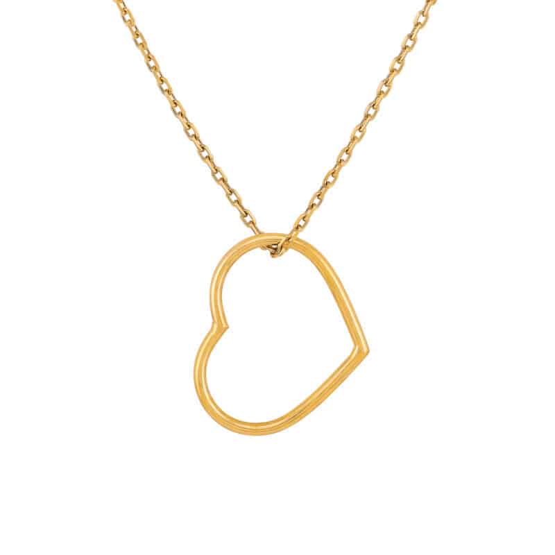 Zawieszka z żółtego złota - zarys serduszka 76230