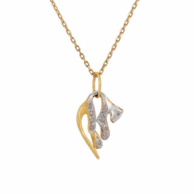 Zawieszka z żółtego i białego z cyrkoniami złota 44609