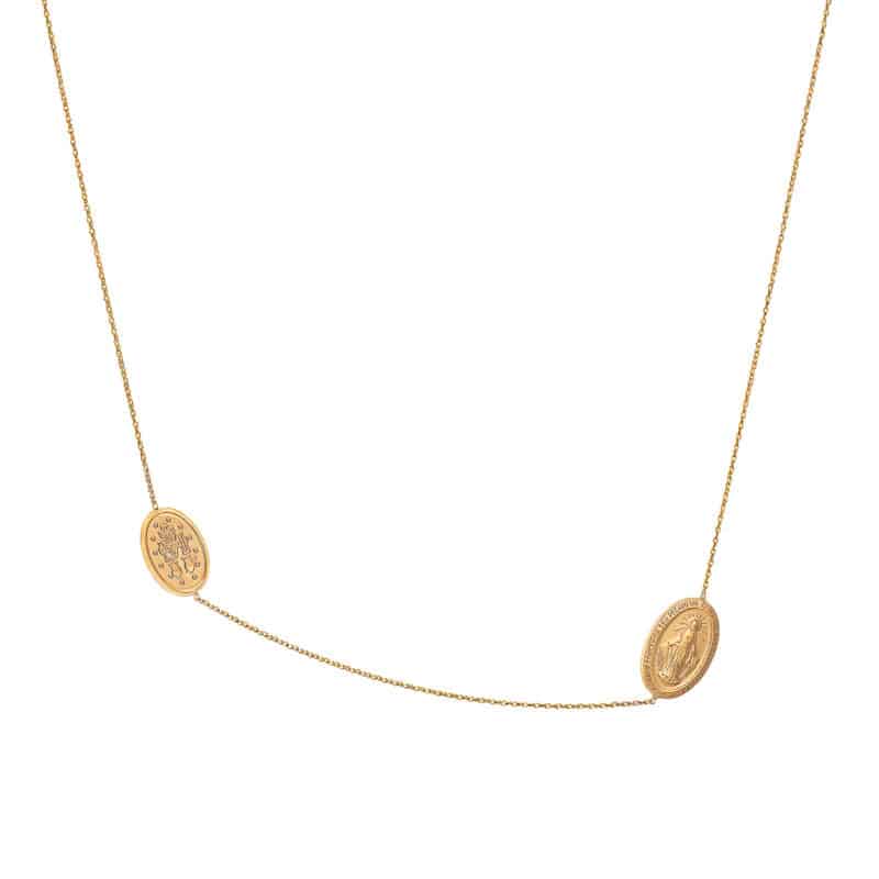 Naszyjnik złoty celebrytka z cudownym medalikiem 71311