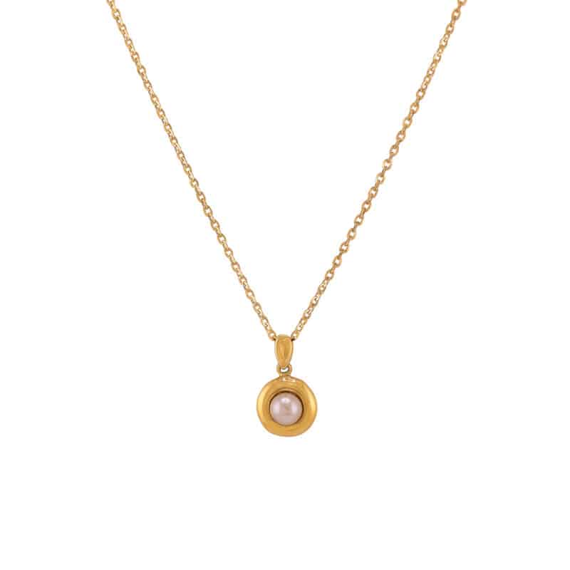 Komplet z żółtego złota z perłą hodowlaną 77198