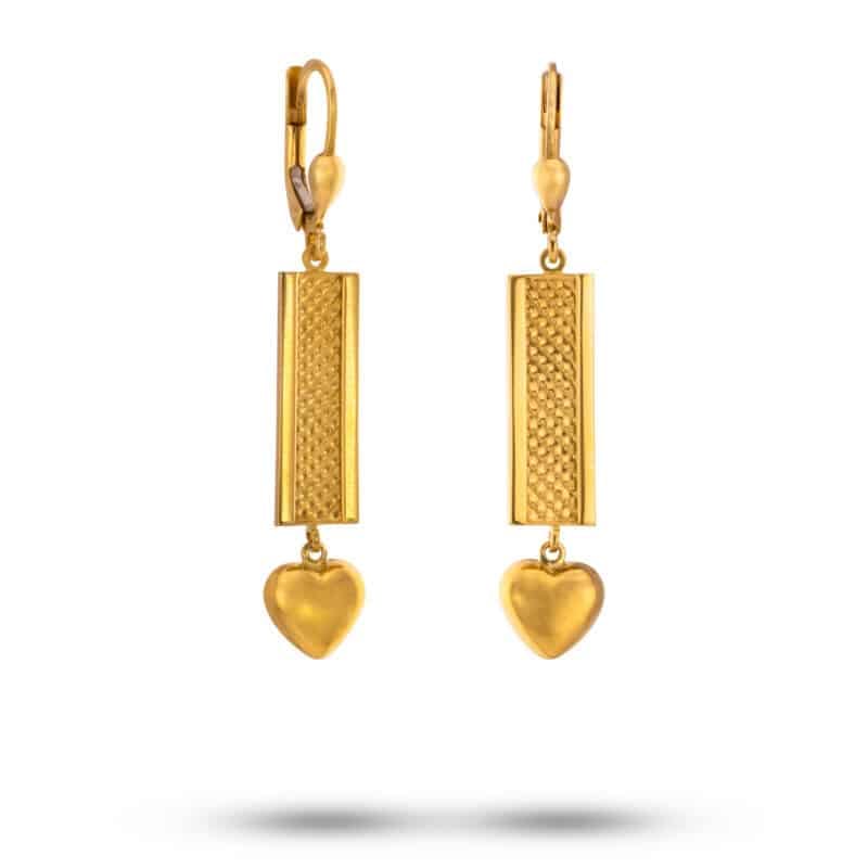 Kolczyki długie delikatnie zdobione z żółtego złota na francuskim zamku 79797