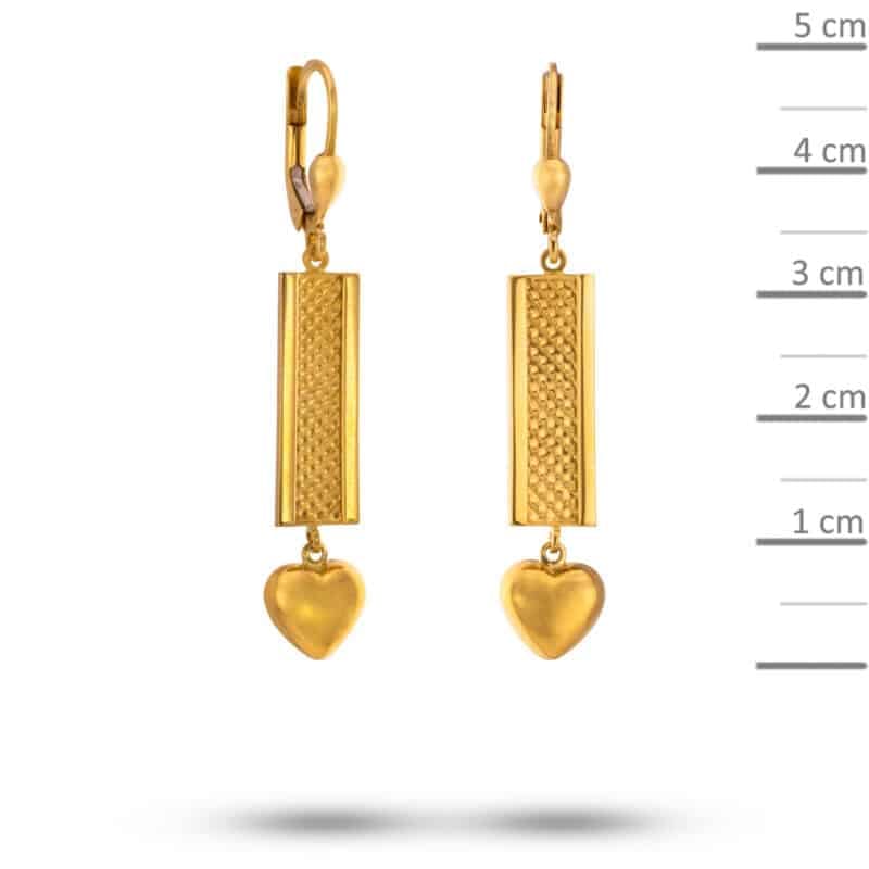 Kolczyki długie delikatnie zdobione z żółtego złota na francuskim zamku 79797