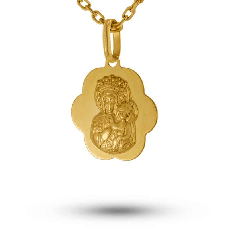 Medalik z żółtego złota Matka Boska Częstochowska 79884