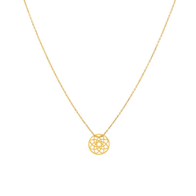 Naszyjnik złoty celebrytka z ażurowym kołem 80133