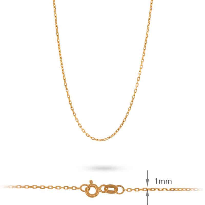 Łańcuszek z żółtego złota 50cm- Ankier 80611