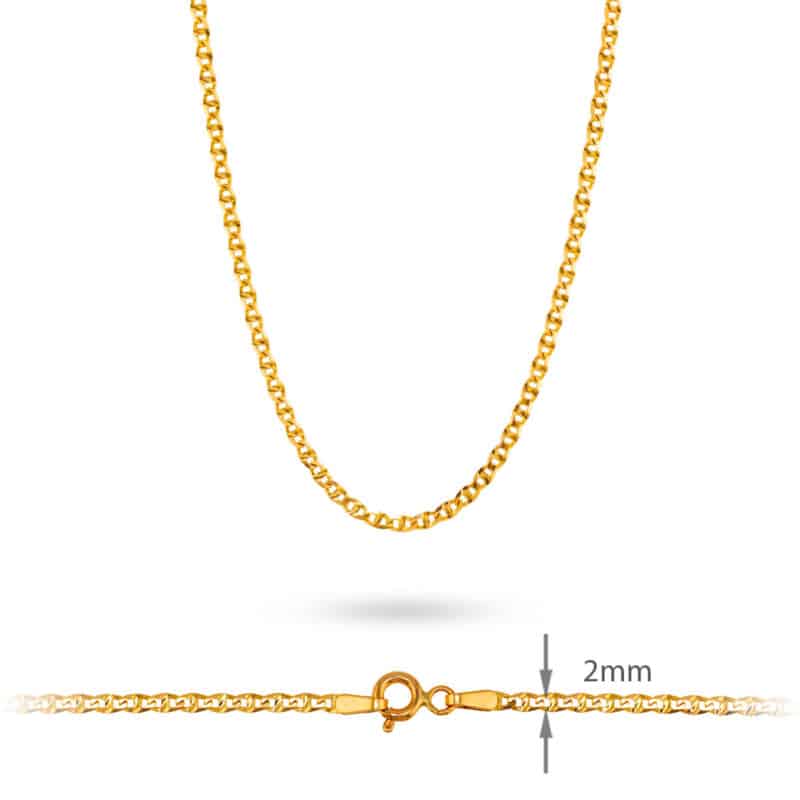 Łańcuszek z żółtego złota 45cm- Gucci Diamentowany 80625