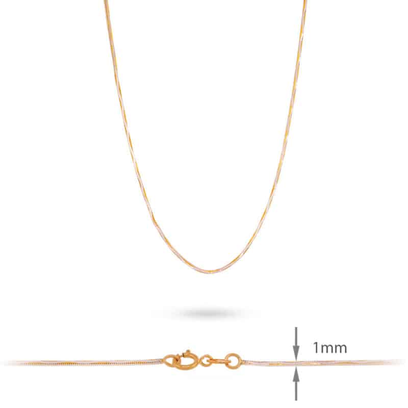 Łańcuszek z żółtego i białego złota 42cm- linka 71930