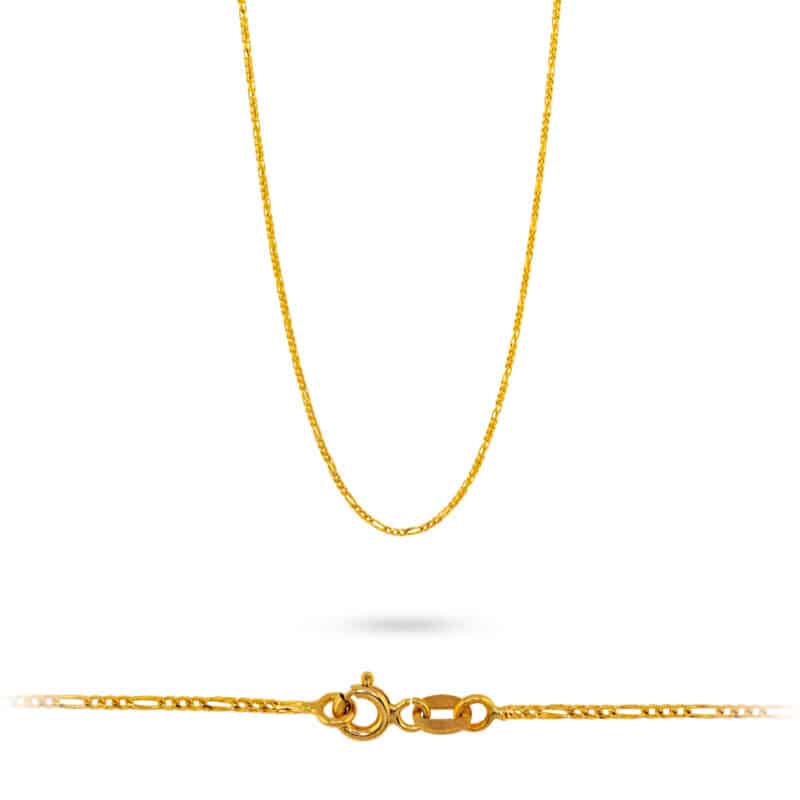 Łańcuszek z żółtego złota 45cm- Figaro 72369
