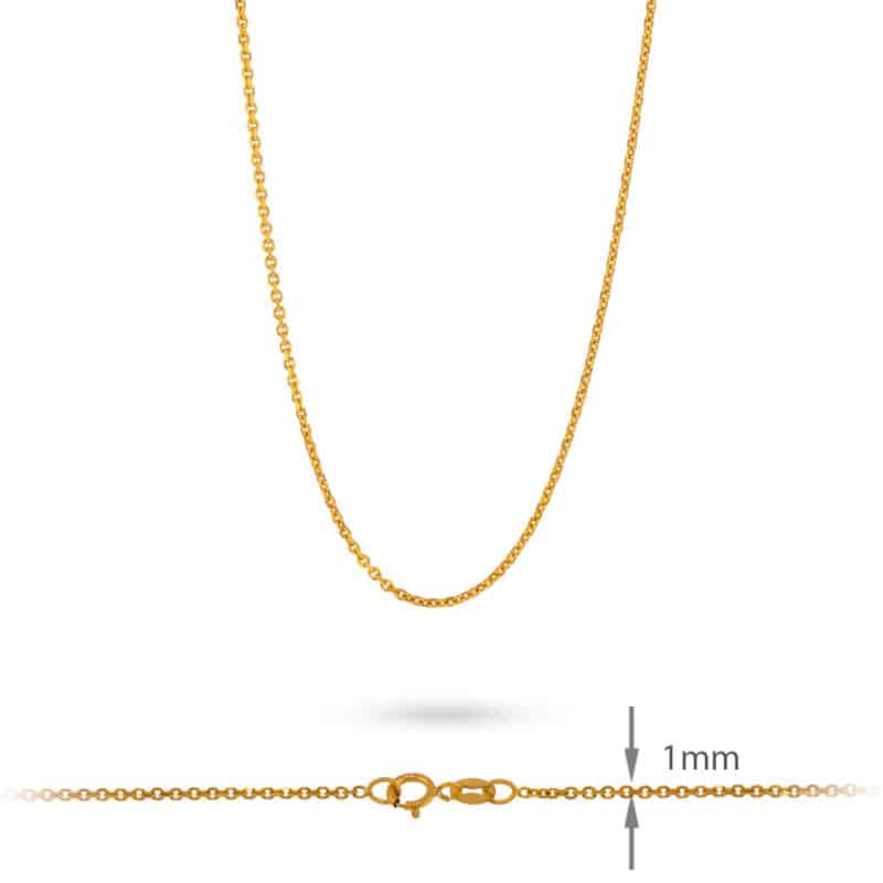 Łańcuszek z żółtego złota 50cm- Ankier 74455