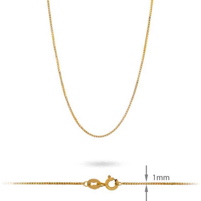Łańcuszek z żółtego złota 50cm- Kostka 78213