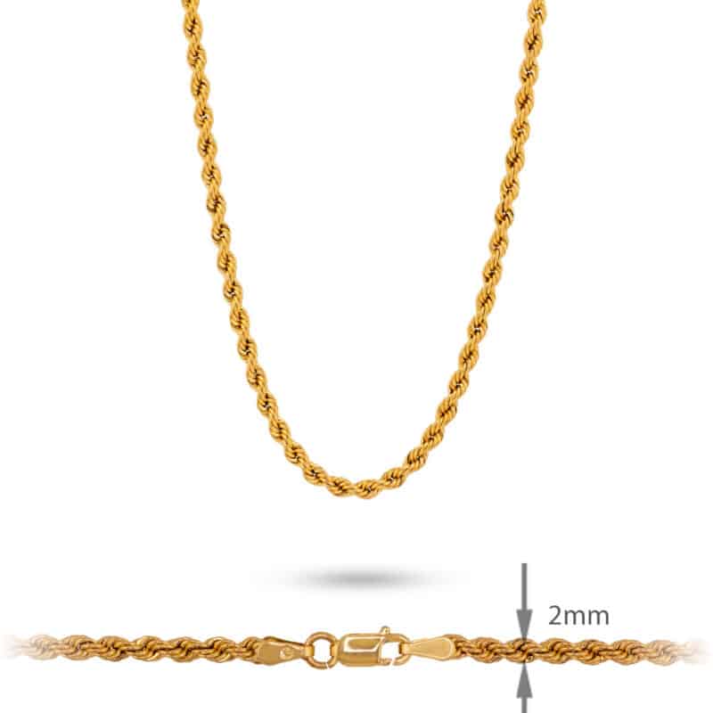 Łańcuszek z żółtego złota 50cm- Kordel 79764