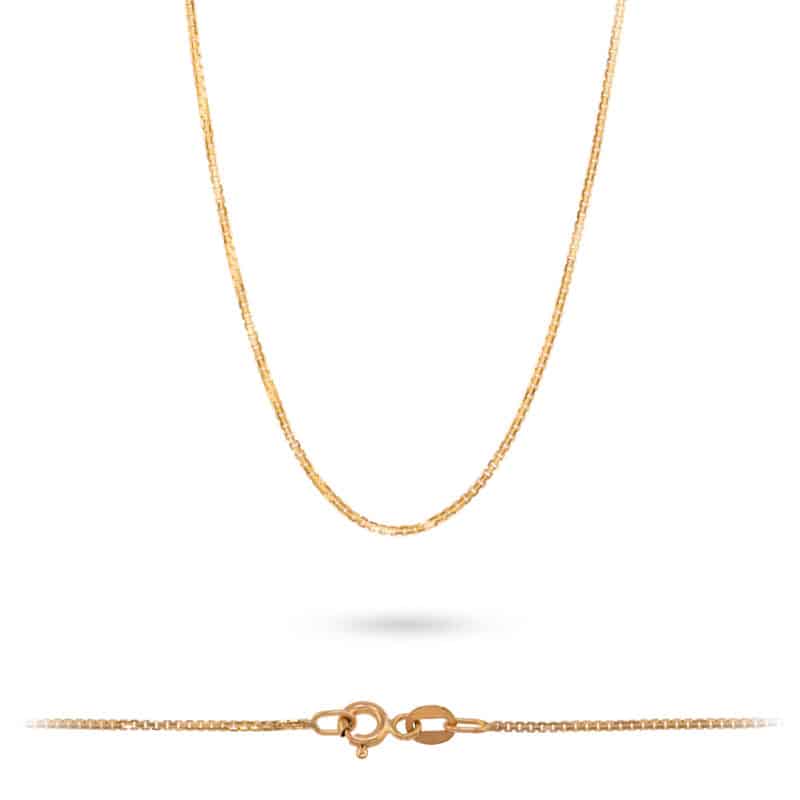 Łańcuszek z żółtego złota 45cm- Kostka 80005