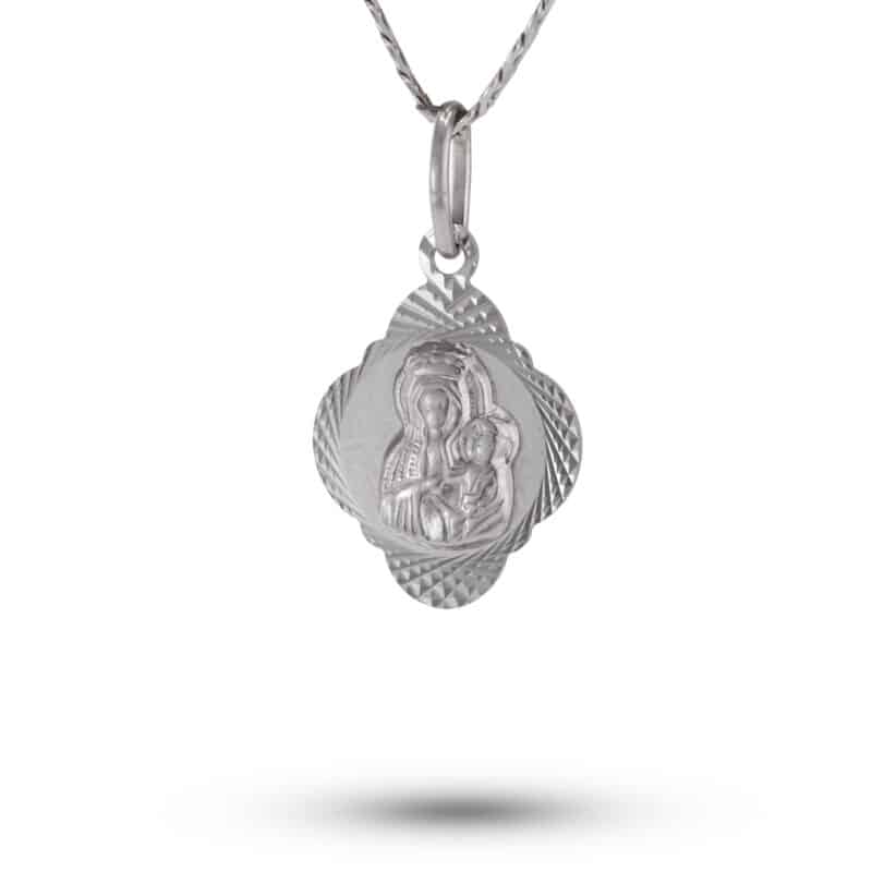 Medalik z białego złota Matka Boska Częstochowska 24179