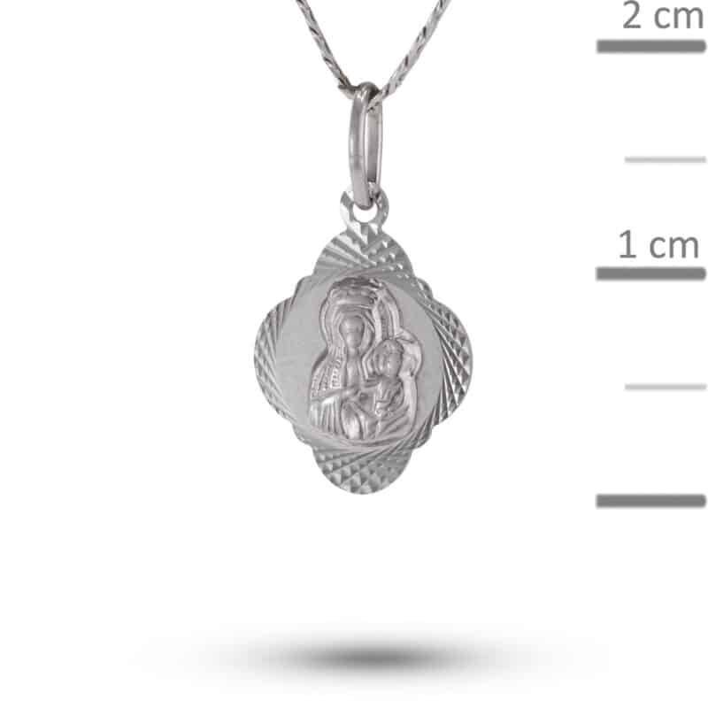 Medalik z białego złota Matka Boska Częstochowska 24179