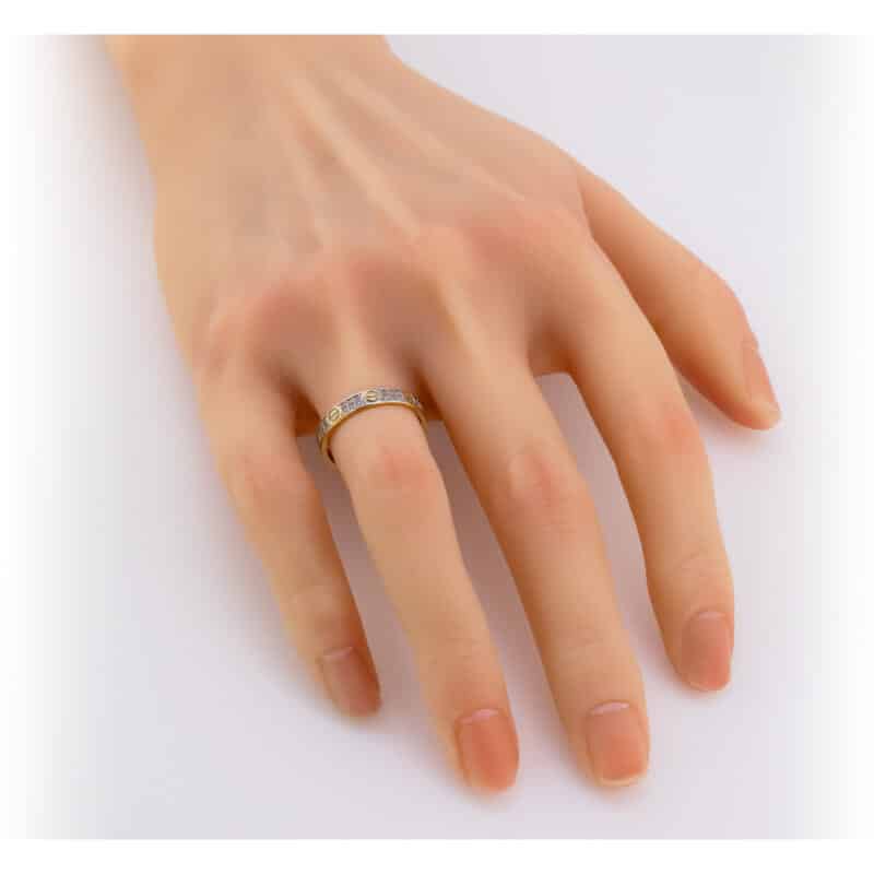 Pierścionek obrączkowy z żółtego złota z cyrkoniami 70809