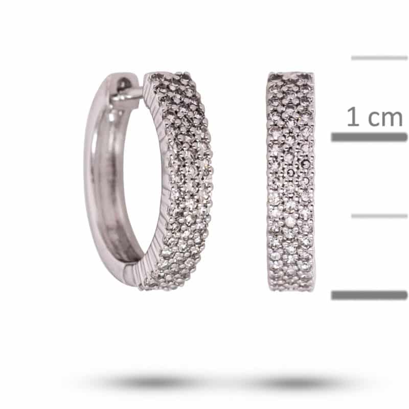 Kolczyki z białego złota na zatrzask z brylantami 0,35ct 82052