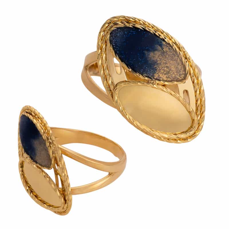 Pierścionek finezyjny z żółtego złota z diamentowanym wykończeniem 82716