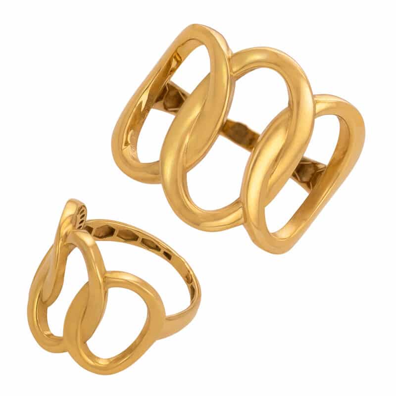 Nowoczesny pierścionek z żółtego złota 82717