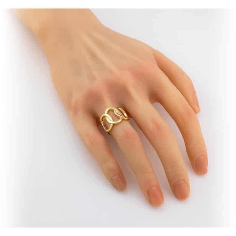 Nowoczesny pierścionek z żółtego złota 82717