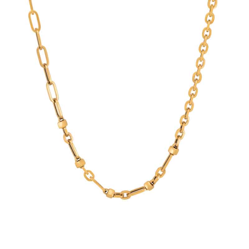 Naszyjnik z żółtego złota z małych i dużych ogniw 81292