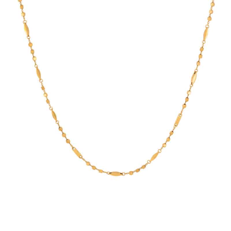 Naszyjnik z żółtego złota z kuleczkami i łezkami 82337