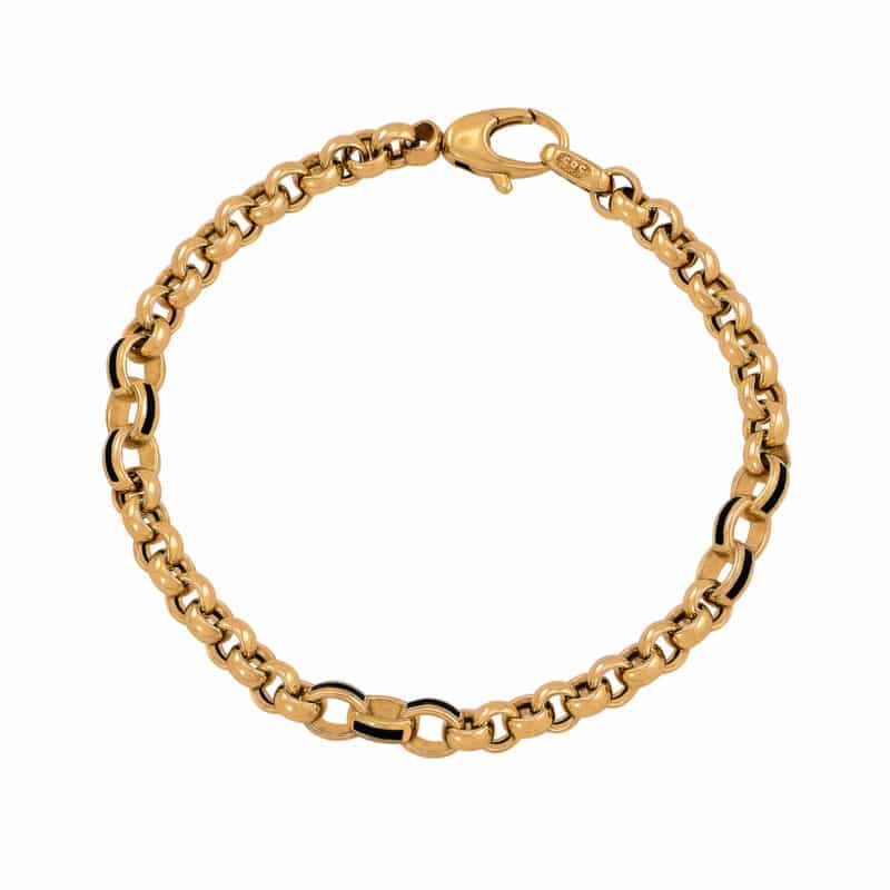 Bransoletka z żółtego złota z czarną emalią 83309