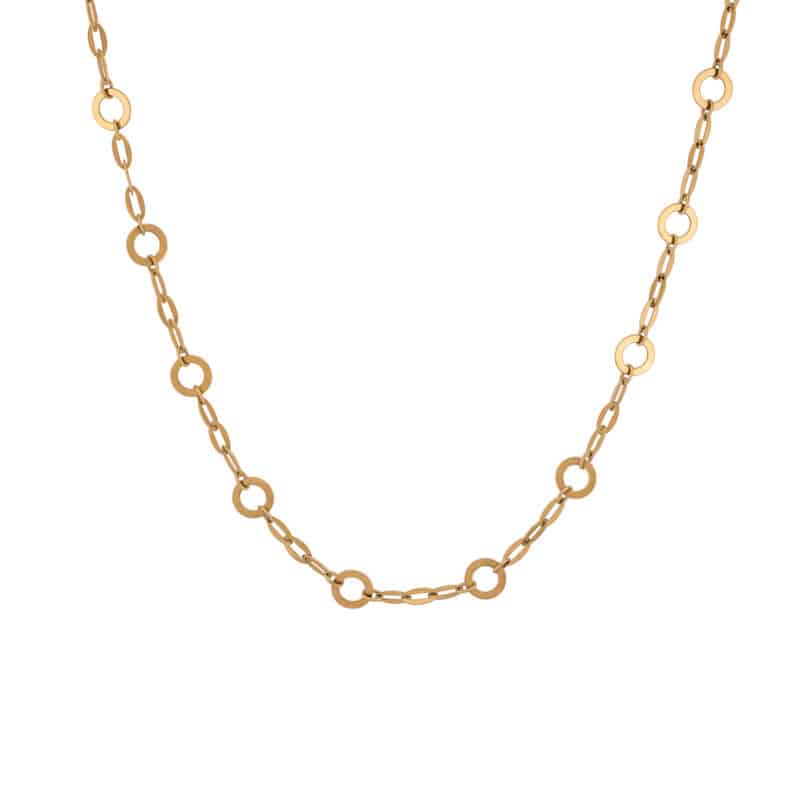 Naszyjnik z żółtego złota z podłużnymi ogniwami i kółeczkami 83317