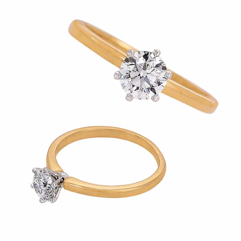Pierścionek z brylantem w żółtym złocie 0,7ct 83456