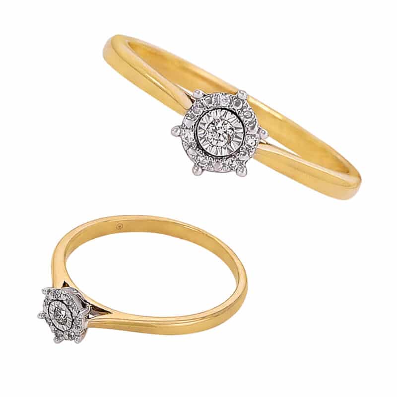 Pierścionek z brylantami z żółtego złota 0,04ct 83178