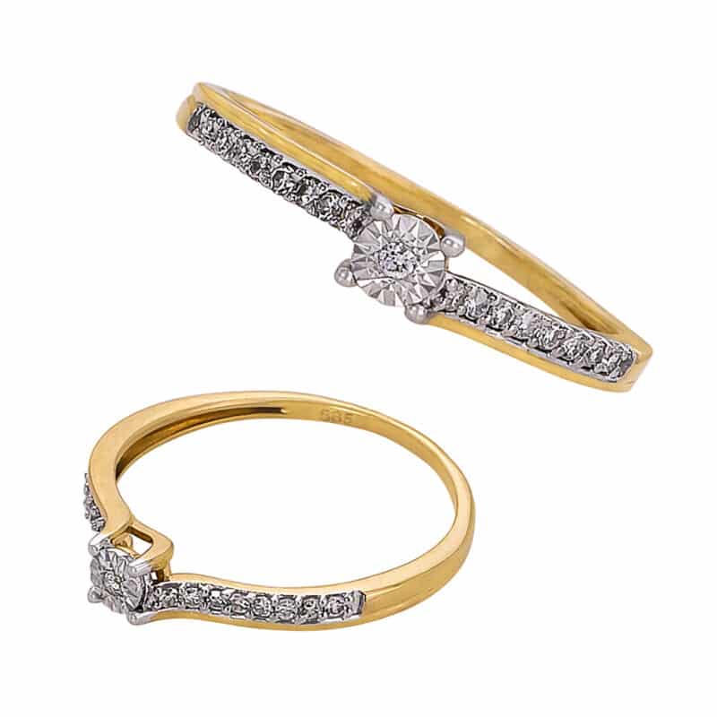 Pierścionek z brylantami z żółtego złota 0,22ct 83181