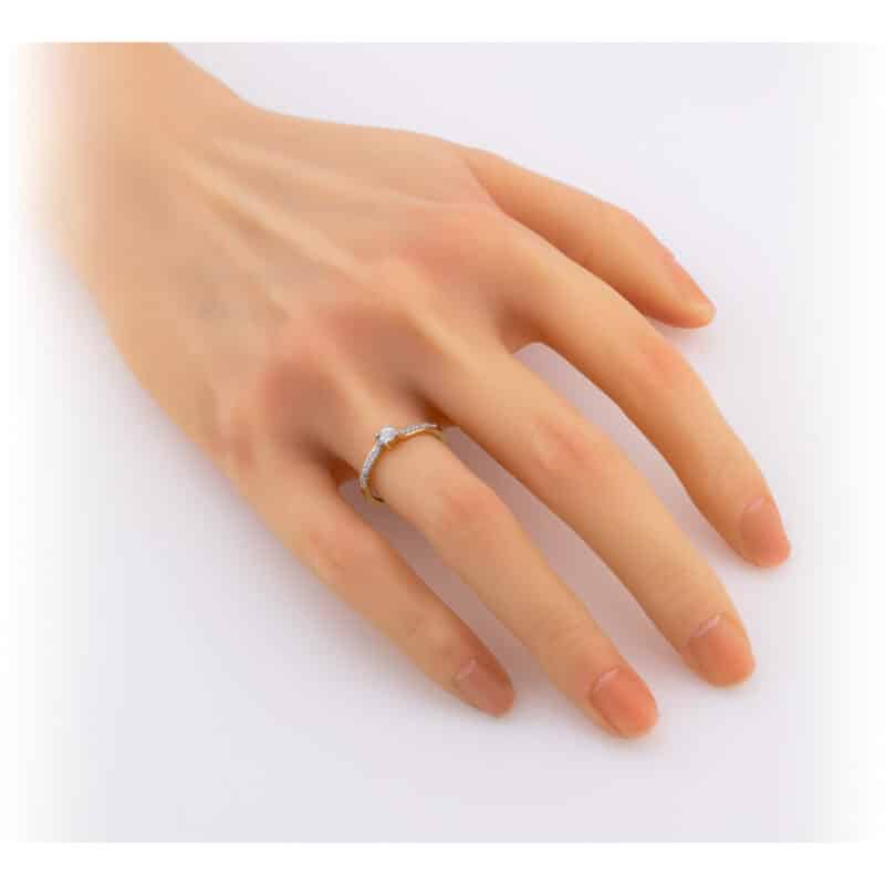 Pierścionek z brylantami z żółtego złota 0,22ct 83181