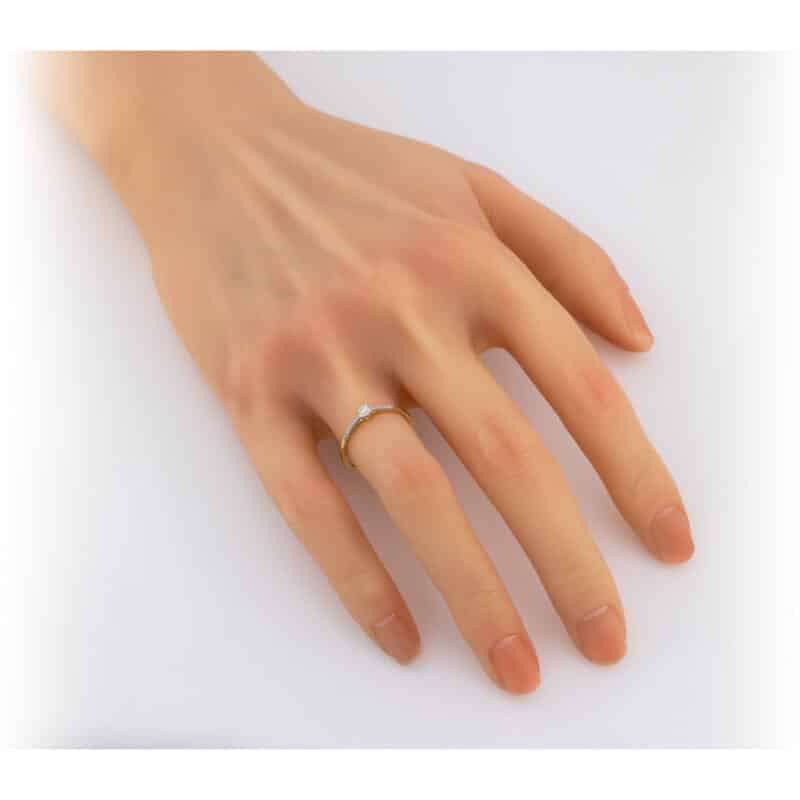 Pierścionek z brylantami z żółtego złota 0,163ct 83182