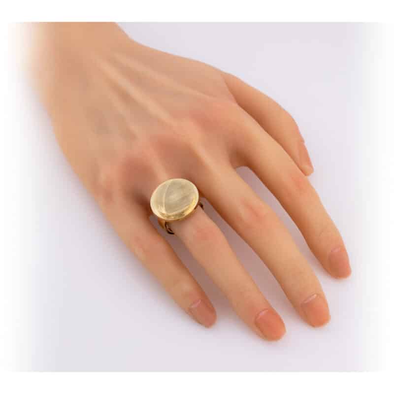 Pierścionek z żółtego złota pełne satynowe koło 83417