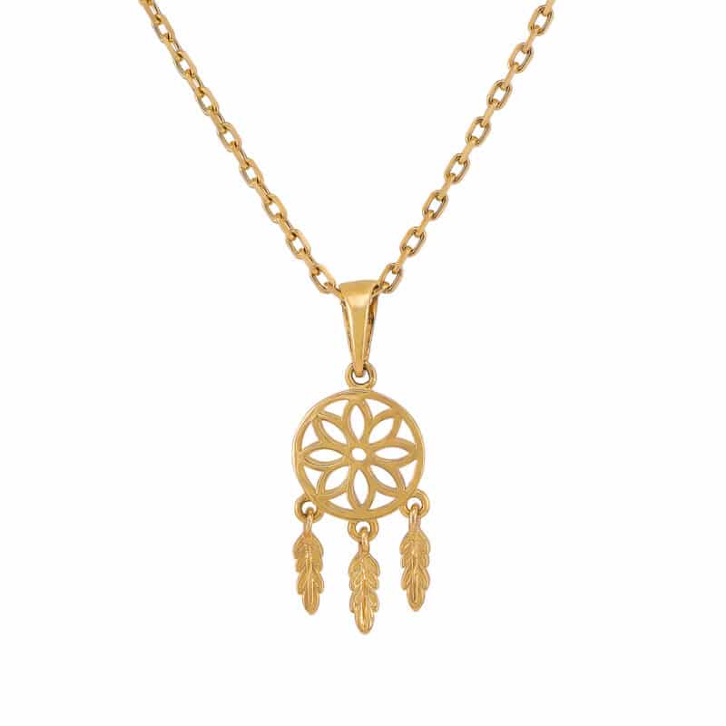 Zawieszka z żółtego złota- łapacz snów 81839