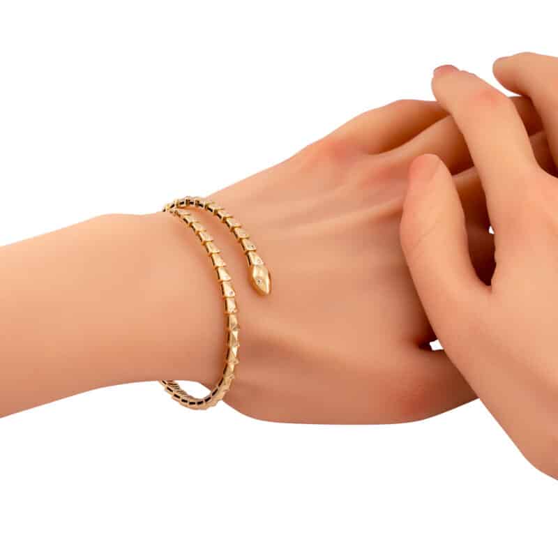 Bransoleta z żółtego złota flexi z brylantami- wąż 83457