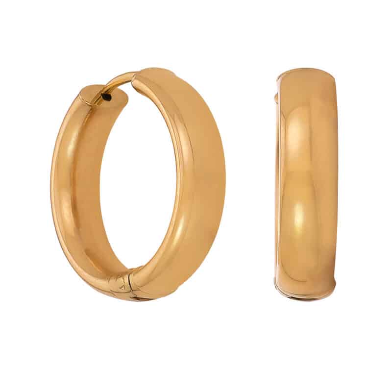 Kolczyki błyszczące koła z żółtego złota 82359