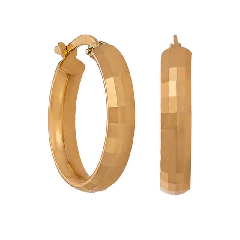 Kolczyki diamentowane koła z żółtego złota na zatrzask 82443