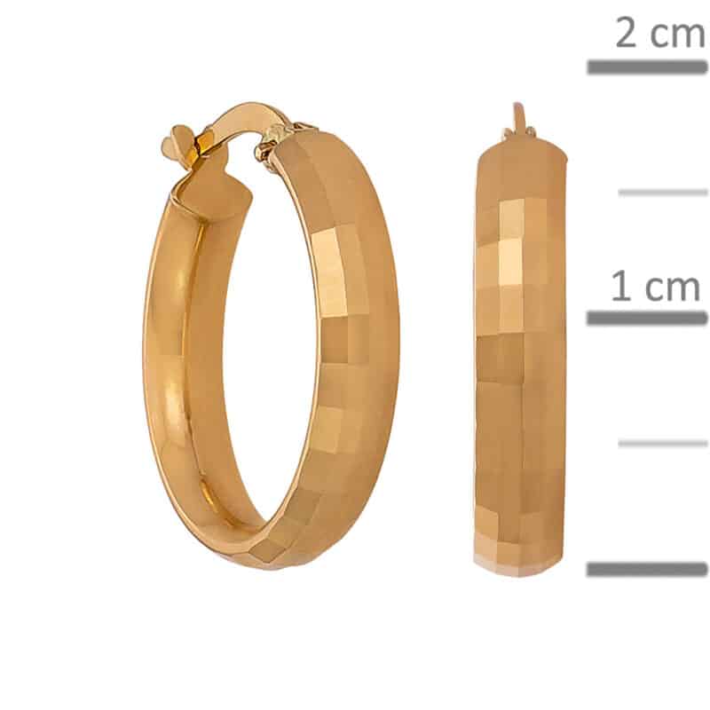 Kolczyki diamentowane koła z żółtego złota na zatrzask 82443