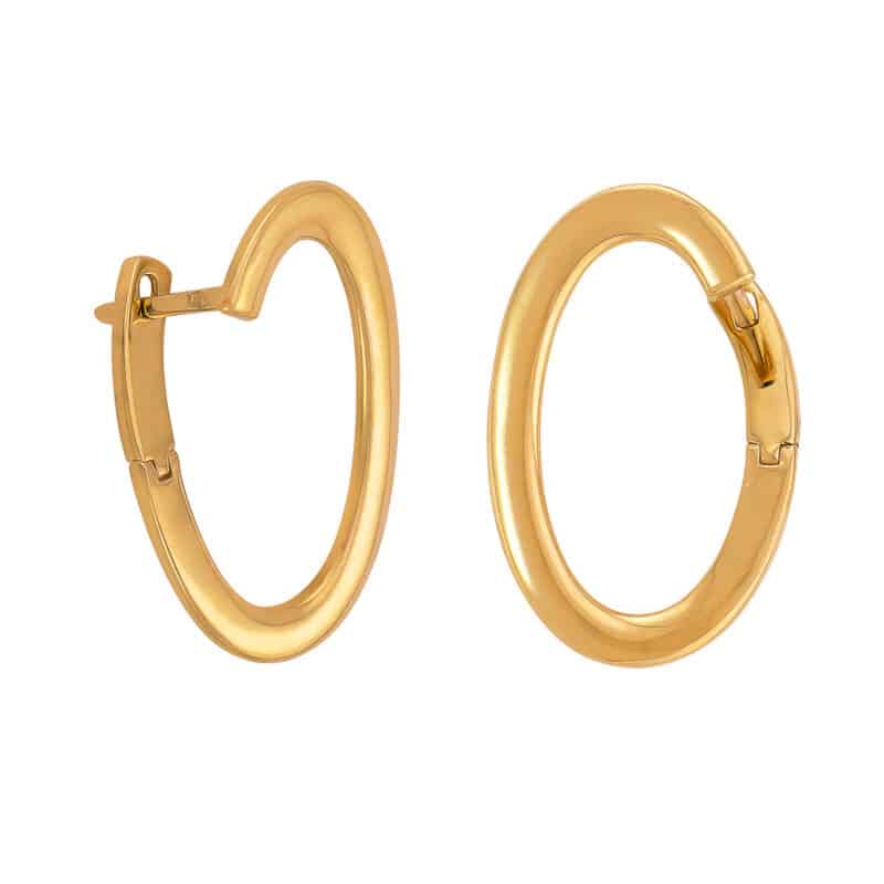 Kolczyki z żółtego złota nowoczesne gładkie na angielskim zapięciu 82561